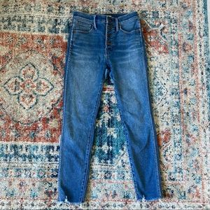 Madewell 10” High Rise Button Front Skinny Jeans Cordova Wash